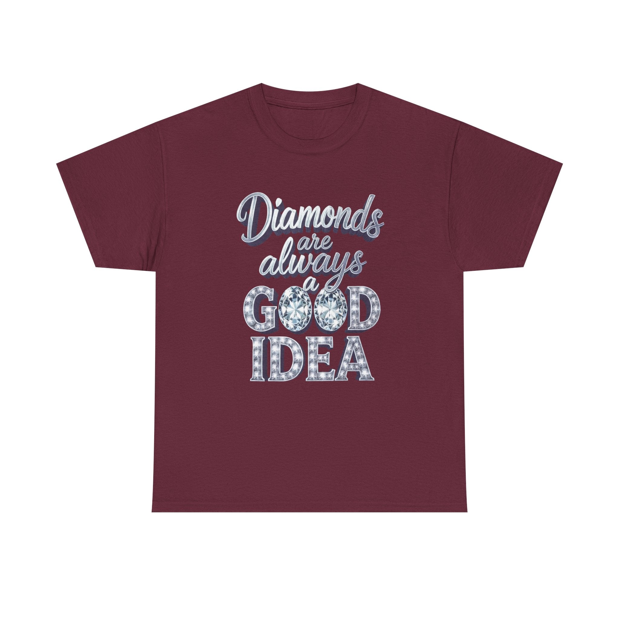 Diamond-Graphic Tee — "Diamonds Are Always a Good Idea" Sparkle Shirt