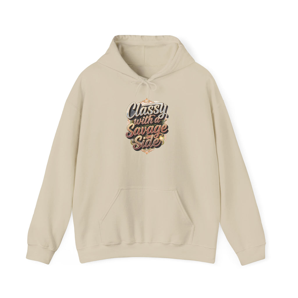 "Classy with a Savage Side" Retro Script Hoodie Pullover