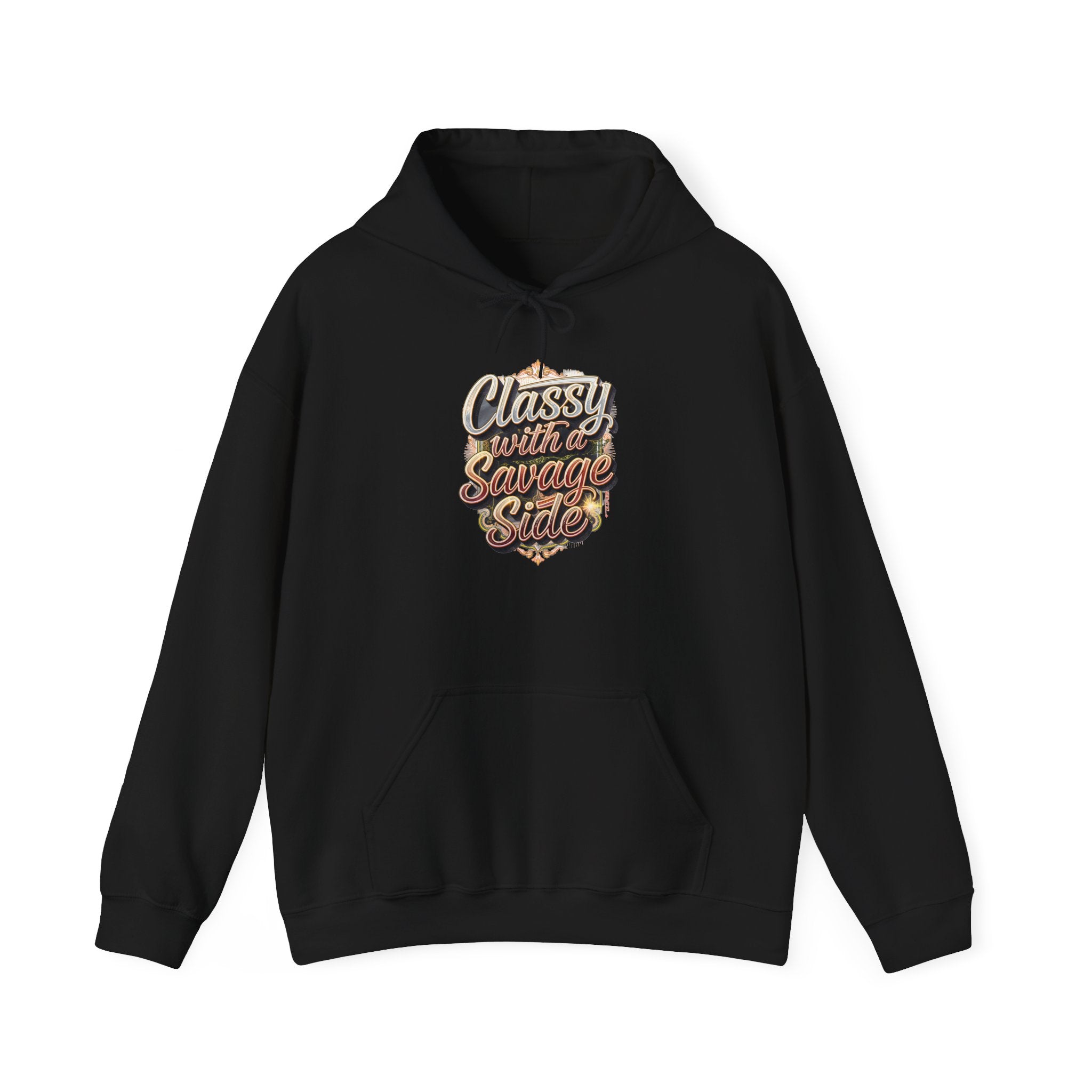 "Classy with a Savage Side" Retro Script Hoodie Pullover