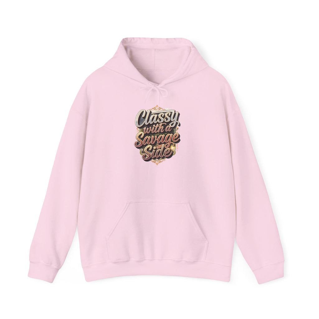 "Classy with a Savage Side" Retro Script Hoodie Pullover