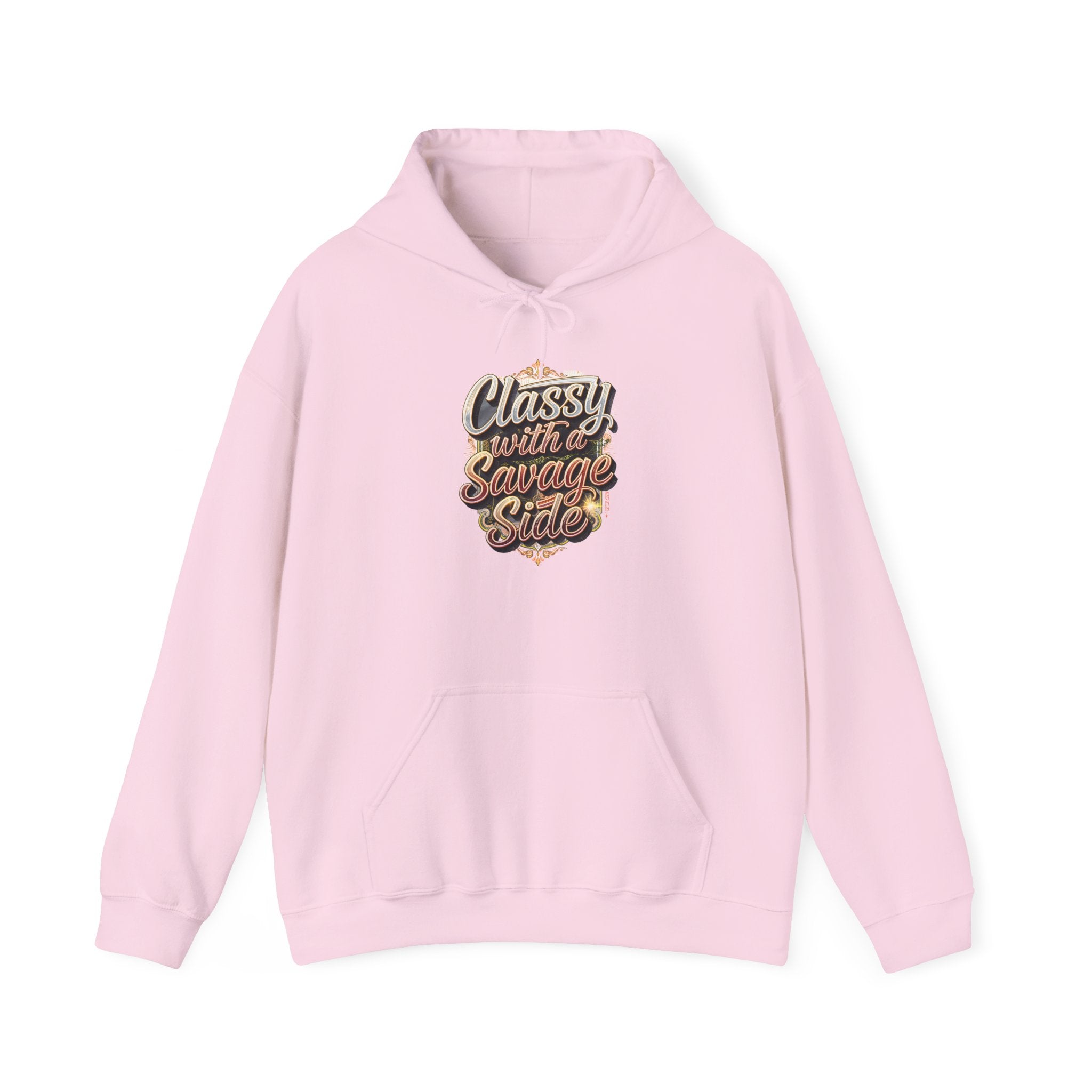 "Classy with a Savage Side" Retro Script Hoodie Pullover