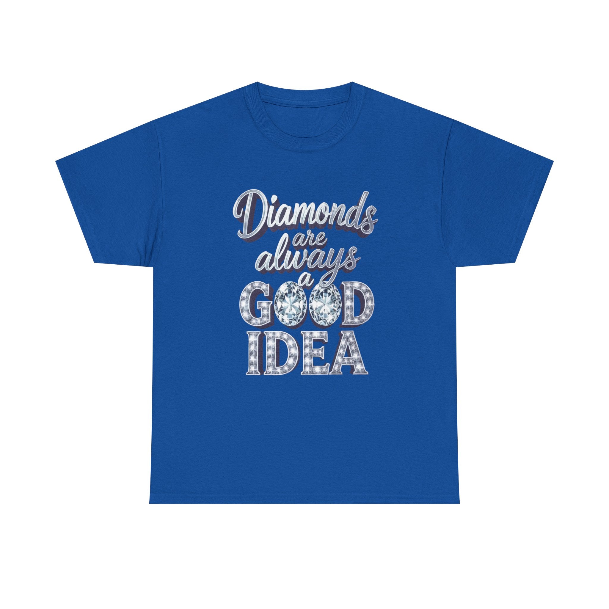 Diamond-Graphic Tee — "Diamonds Are Always a Good Idea" Sparkle Shirt
