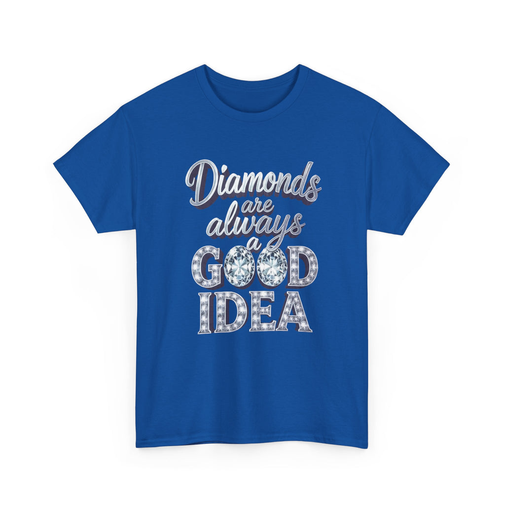 Diamond-Graphic Tee — "Diamonds Are Always a Good Idea" Sparkle Shirt