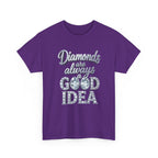 Diamond-Graphic Tee — "Diamonds Are Always a Good Idea" Sparkle Shirt