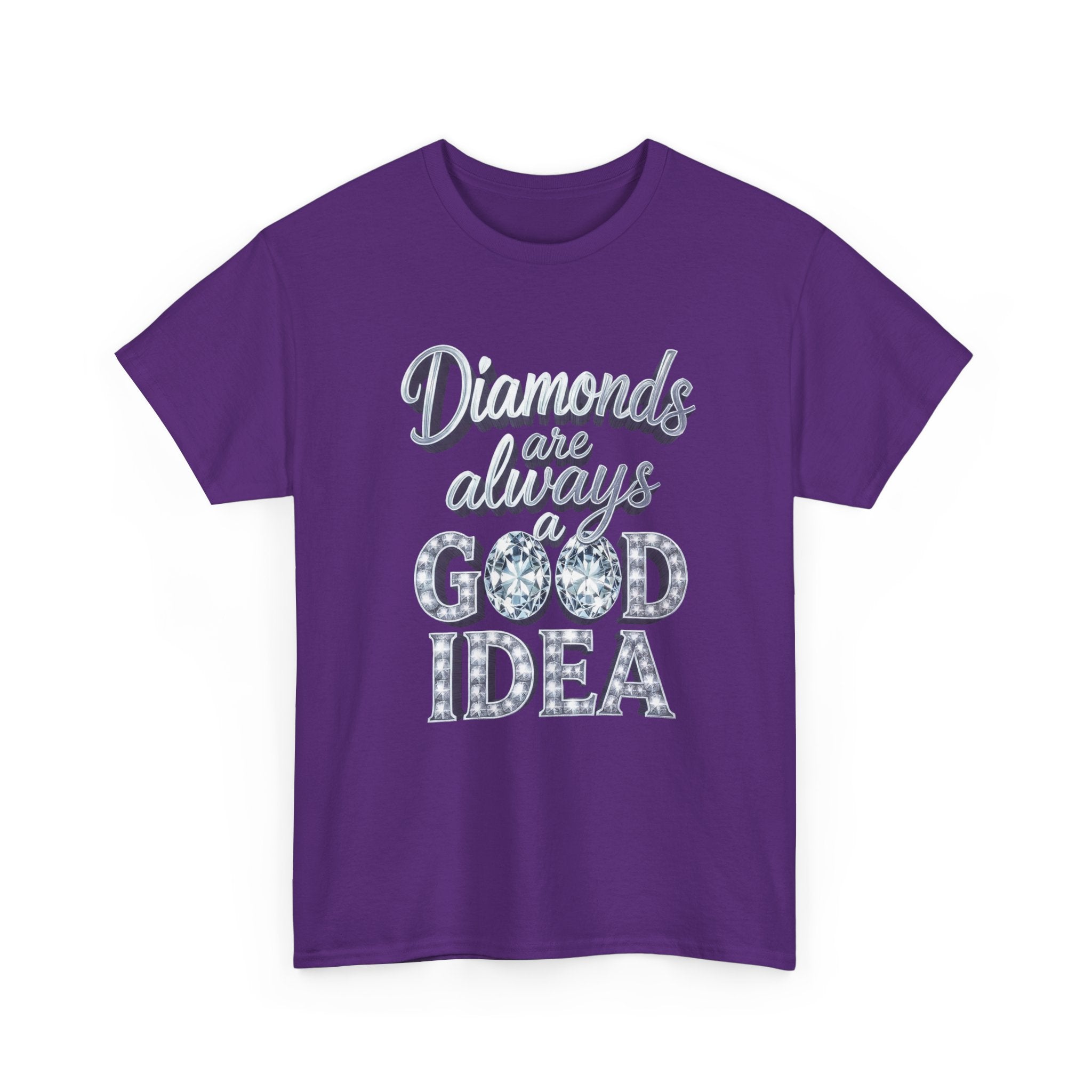 Diamond-Graphic Tee — "Diamonds Are Always a Good Idea" Sparkle Shirt