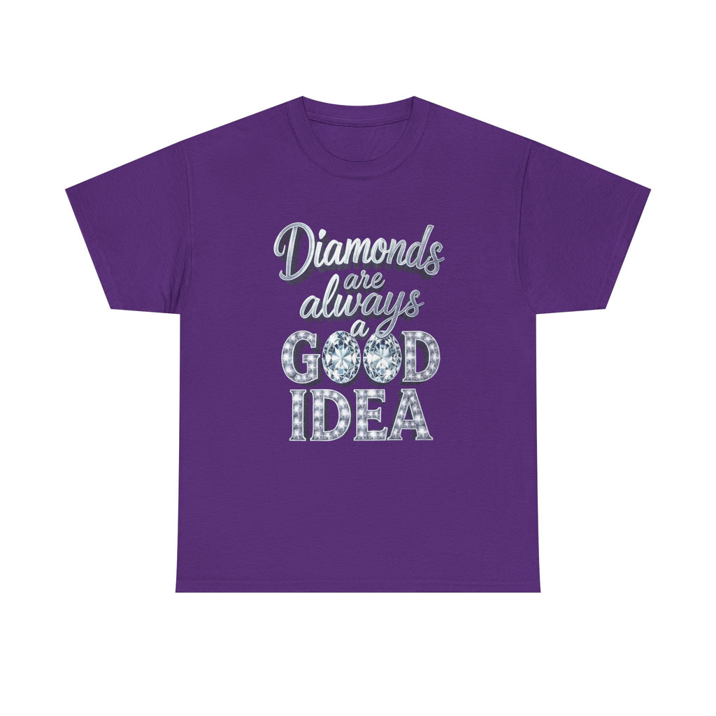 Diamond-Graphic Tee — "Diamonds Are Always a Good Idea" Sparkle Shirt
