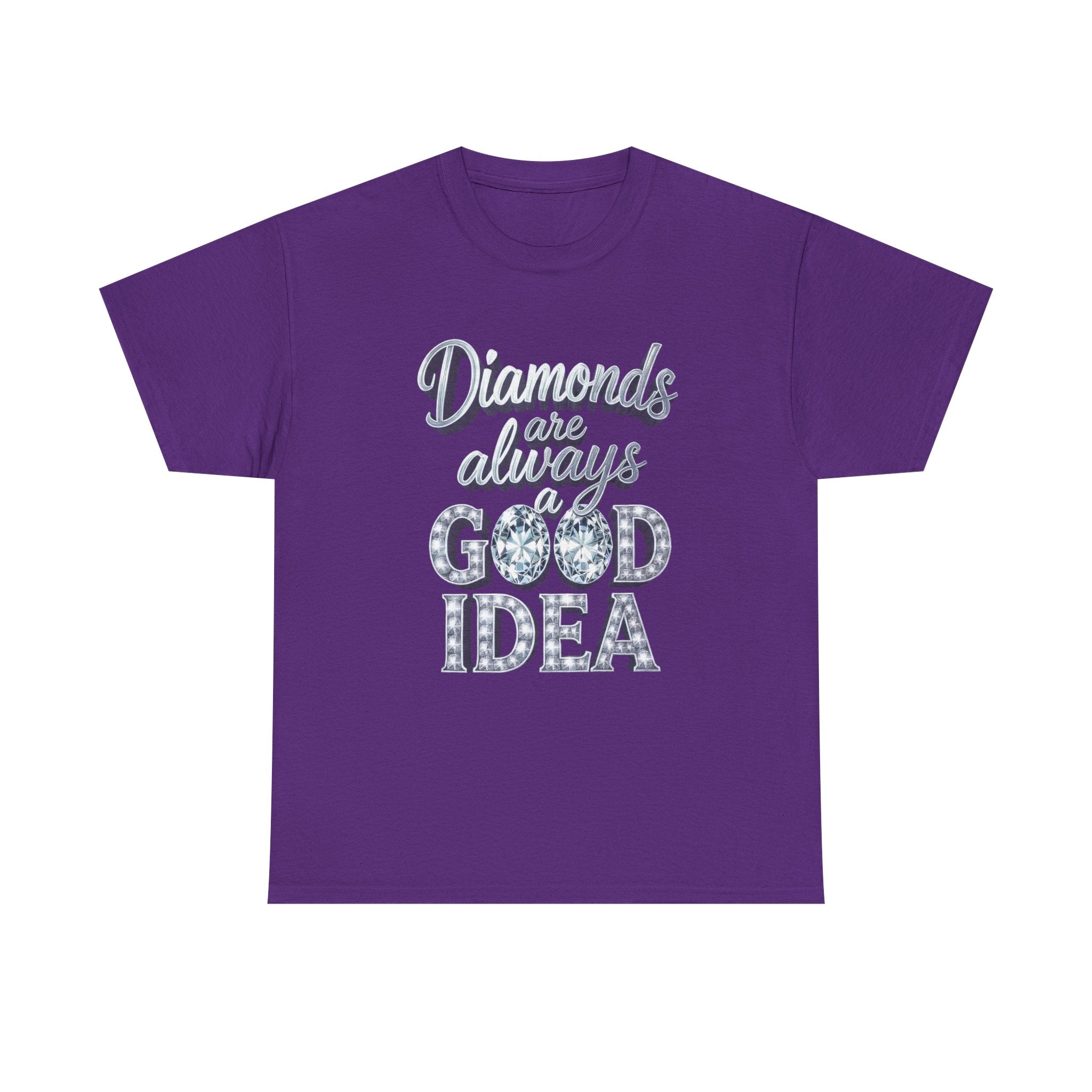 Diamond-Graphic Tee — "Diamonds Are Always a Good Idea" Sparkle Shirt