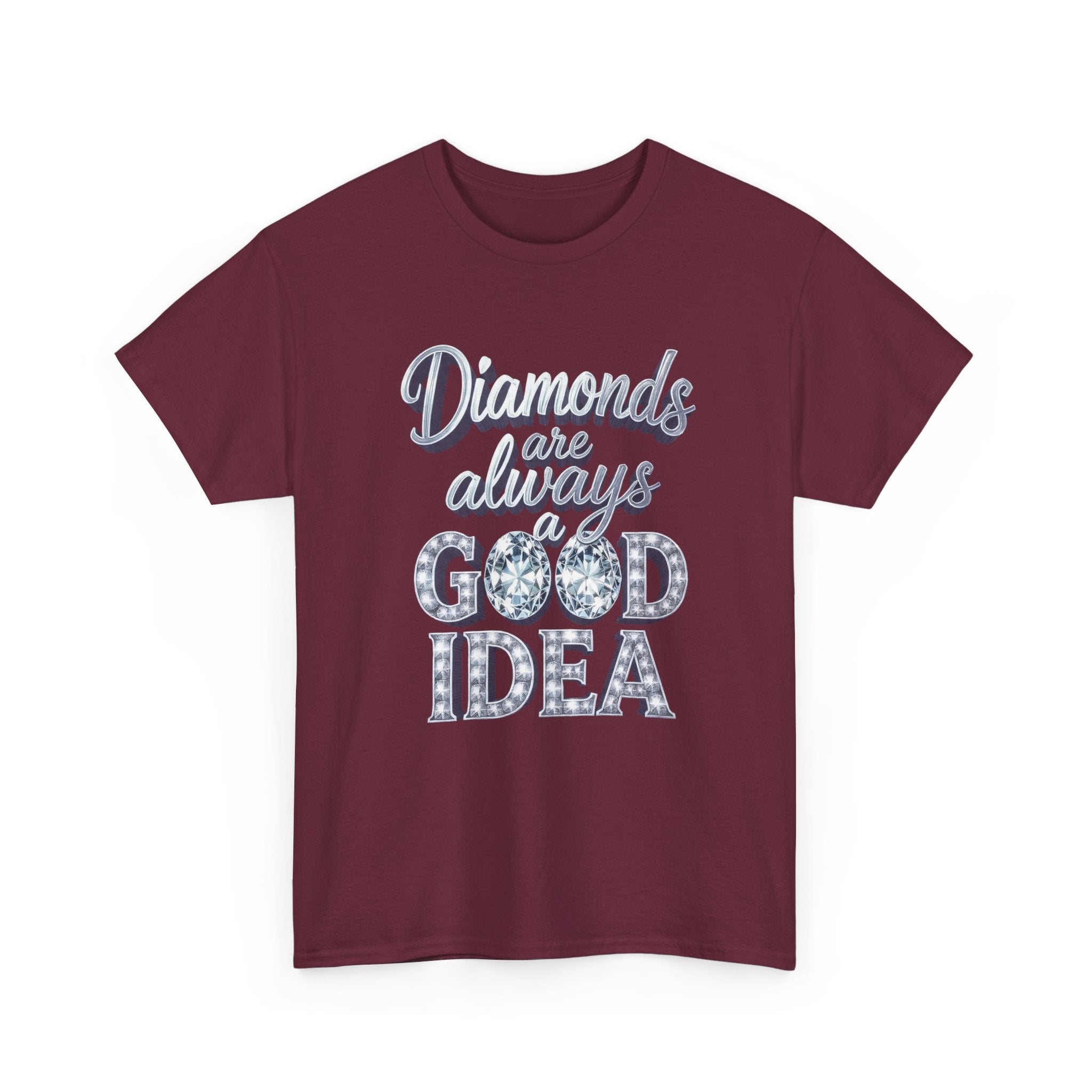 Diamond-Graphic Tee — "Diamonds Are Always a Good Idea" Sparkle Shirt
